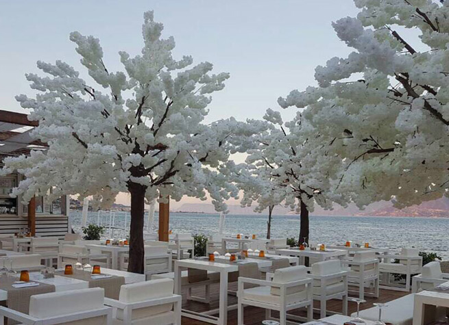 bespoke artificial trees in holiday destination